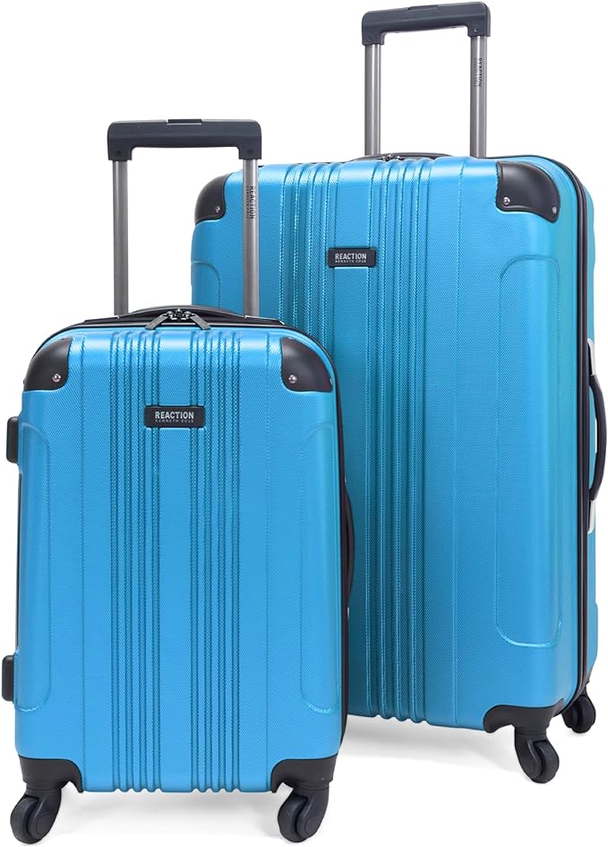 Kenneth Cole REACTION アウトオブバウンズ 軽量ハードシェル 4輪スピナーラゲッジ、ティール、2点セット (20インチ&28インチ)