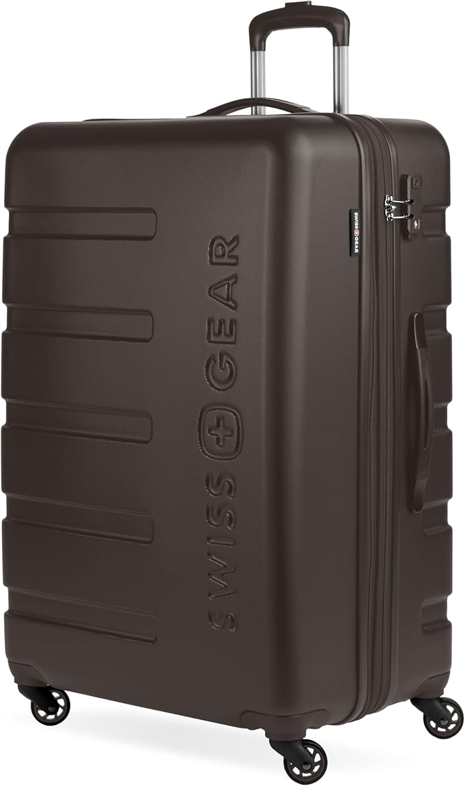 SwissGear 7366 シグネチャー ハードサイド 拡張可能ラゲッジ スピナーホイール、TSAロック、チョコレート、預け入れ用大型27インチ