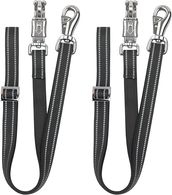 Cross Ties for Horse, Nylon Trailer Tie w/Quick-Release Panic Snap & Bull Snap Horse Trailer Accessories, Adjustable Length Range 42.5" to 73", Equestrian Supplies, Night Trace
