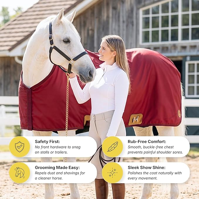 Nylon Horse 420D Stable Sheet | Breathable & Durable Horse Sheet | Keeps Coat Clean, Smooth & Shiny | Adjustable Fit Summer Sheet (60"– 86" Sizes)