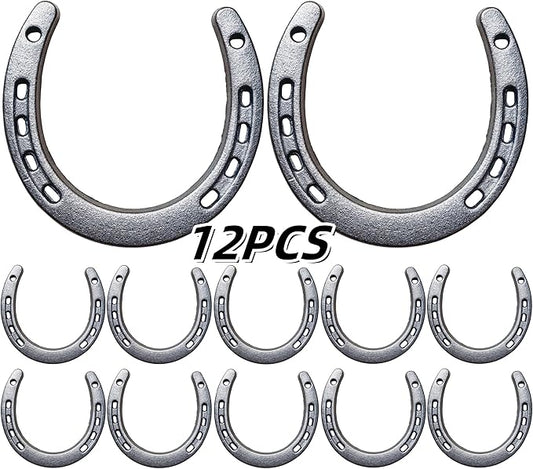 Desyeryamimi 8,12,24 PCS Horseshoe Wall Decor,Lucky Cast Iron Horse Shoes for Decorations,Crafts,Wedding,Birthday,Cowboy Party,Western Party Favors Supplies (12)