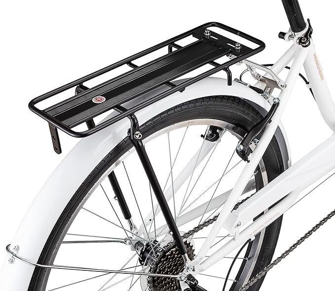 Schwinn Rear Bike Rack, 26 lb Capacity, Lightweight, Compact and Durable Construction, Fits Most Adult Bicycle Frames, Cargo Options for Backpack, Baskets & More, Bicycle Rack for Back of Bike