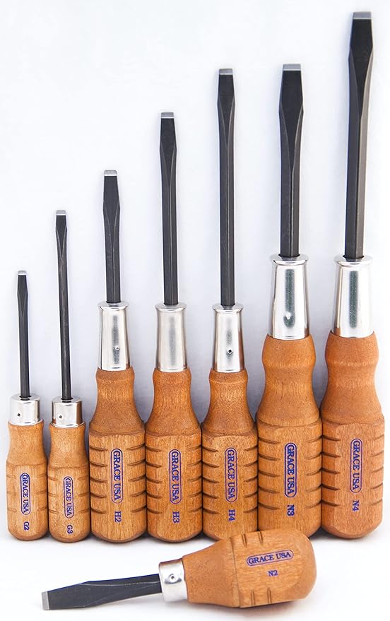 Grace USA Original Gun Care Screwdriver Set, Tools & Accessories for Gunsmithing & Woodworking, 8 Piece Set, Made in USA