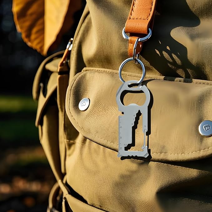 Father's Day Gifts for Dad from Daughter Son, Keychain Multi-tool 12 in 1 Pocket Gadgets Tools Bottle Opener Screwdriver, EDC Tool Key Ring Anniversary Birthday Gifts for Men Him (Trophy)