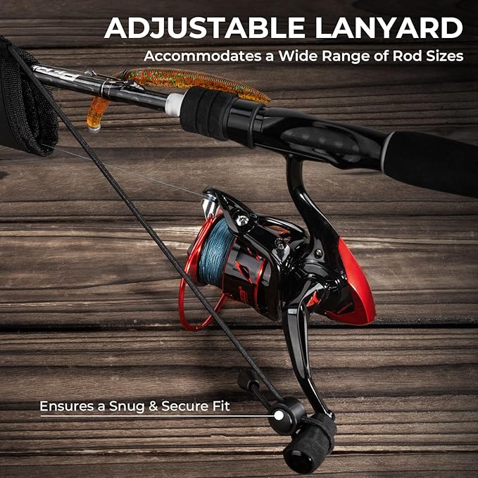 KastKing MeshGuard Rod Socks, Fishing Rod Sleeve, Neoprene Fishing Pole Sleeve, Fishing Rod Covers, Built-in Hanging Loop & Adjustable Lanyard, Fits Casting, Spinning, & Fly Rods