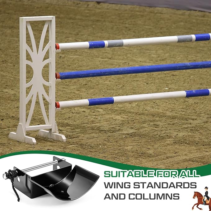 Abbylike 4 Pairs (8 Pieces) Jump Cups Metal Horse Jump Cups with Pin Fits Standards Uprights, Lightweight Durable for Hobby Horse Jumper Equestrian Activities