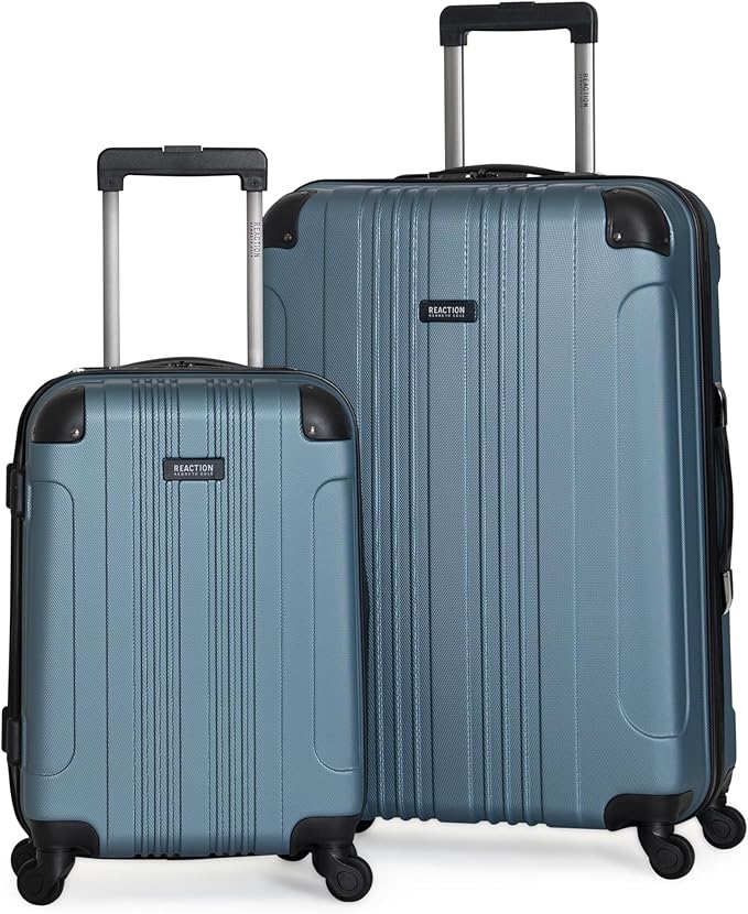 Kenneth Cole REACTION アウトオブバウンズ 軽量ハードシェル 4輪スピナーラゲッジ、グラナイトブルー、2点セット (20インチ＆28インチ)