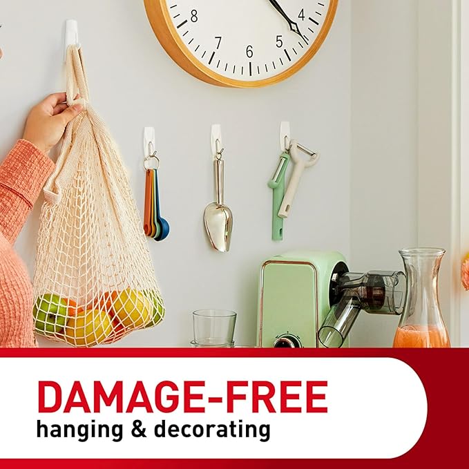 Command 5 lb Large Utility Hooks, 7 Hooks and 12 Strips, Damage-Free Hanging Wall Hook with Adhesive Strips, No Tools Required, Great for Home Kitchen Office Organization | 12-Strips, Organize, Damage-Free