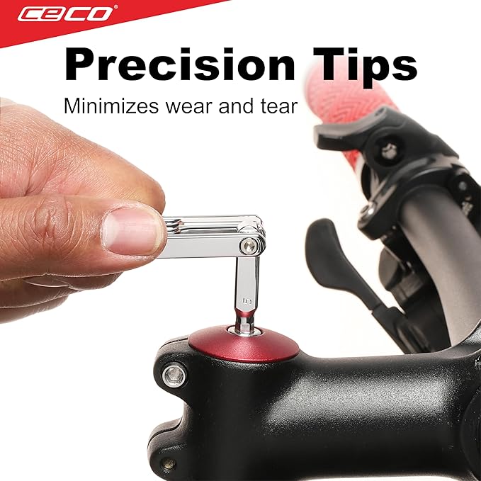 CECO USA 10 Function Bicycle Multi Tool, Ultra Slim Sized, Lightweight, Polished Chrome Finish, High Strength CR-V 6150 Tool Steel, Mountain Bike, Road Bike