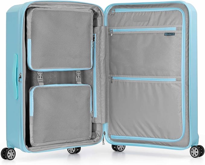 Traveler's Choice Pagosa ハードシェル 拡張可能スピナーラゲッジ、ベビーブルー、3点セット (22/26/30)