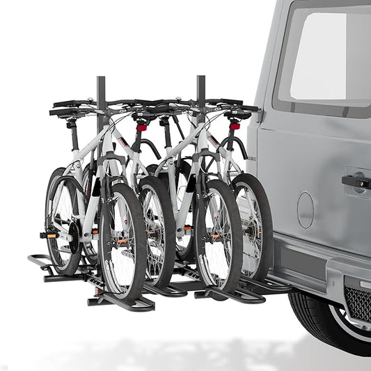 Bike Rack Hitch for Car, 180 Lbs Capacity for 4-Bike with Foldable Tilt Design Hitch Bike Rack for Cars Trucks and SUV with 2" Hitch Receiver
