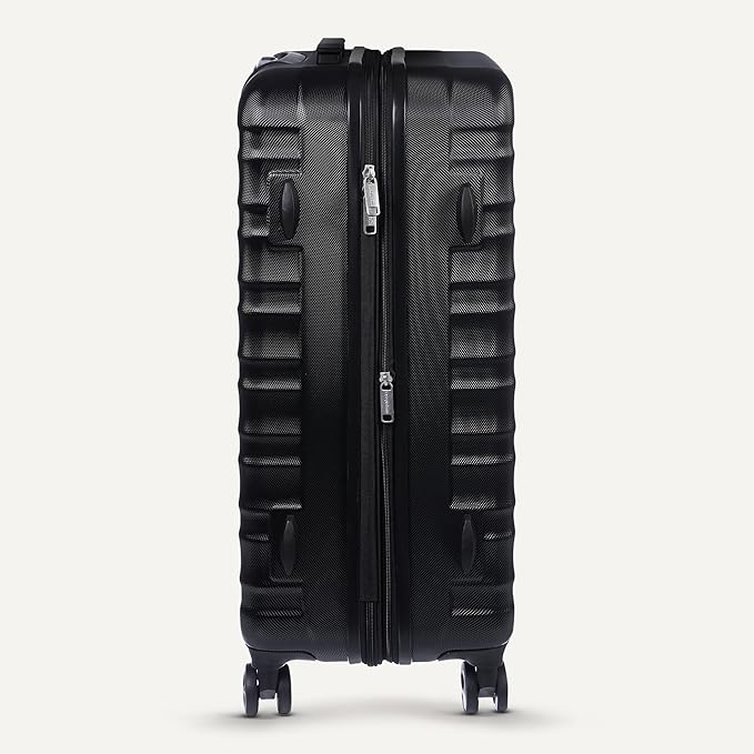 Amazon Basics 30" Hardside Large Checked Luggage, Hardshell Suitcase With Four Multi-directional Wheels, Expandable For Up to 15% More Space, Scratch-Resistant Shell, Black