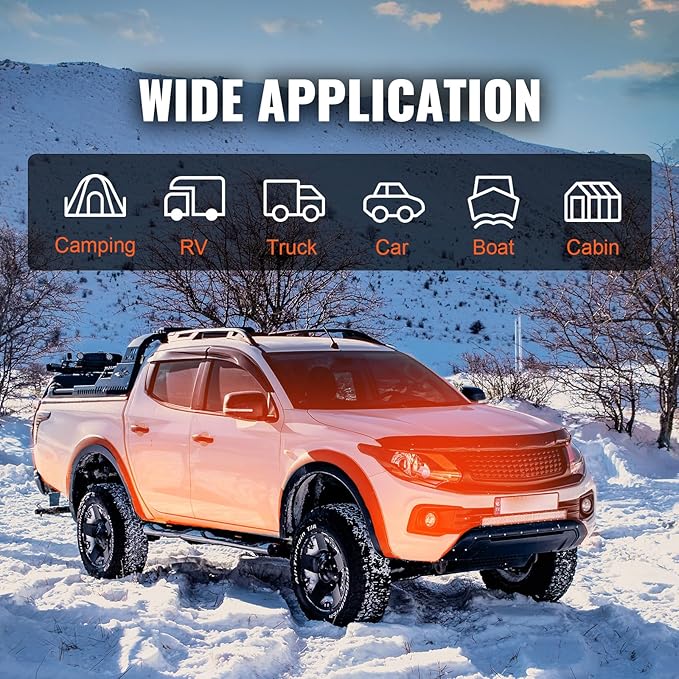 VEVOR Diesel Heater, 12V All-in-one Diesel Air Heater with Remote Control and LCD Display, 5L Fuel Tank Fast Heating Portable Diesel Parking Heater for RV, Truck, 8KW, Upgrade - APP Control, Orange