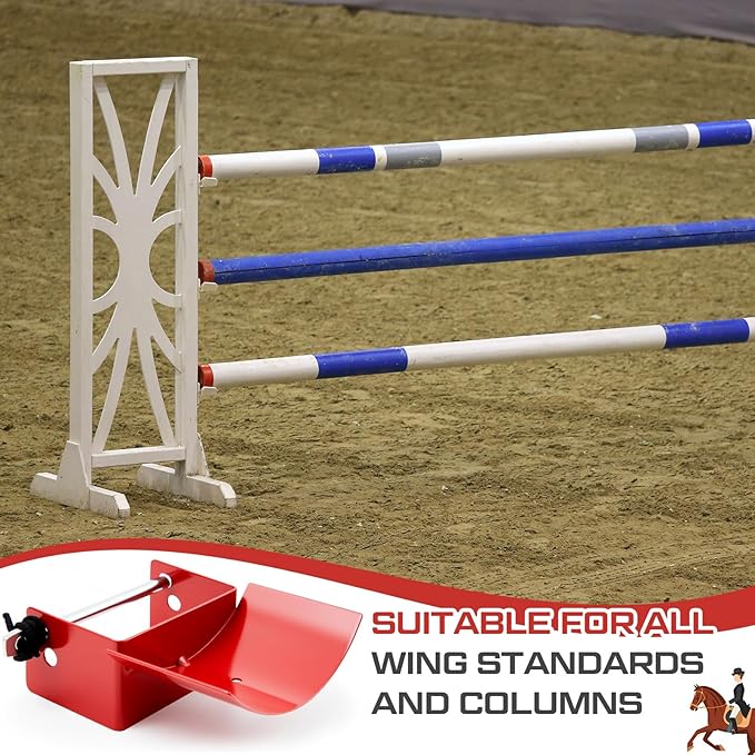 Abbylike 4 Pairs (8 Pieces) Jump Cups Metal Horse Jump Cups with Pin Fits Standards Uprights, Lightweight Durable for Hobby Horse Jumper Equestrian Activities