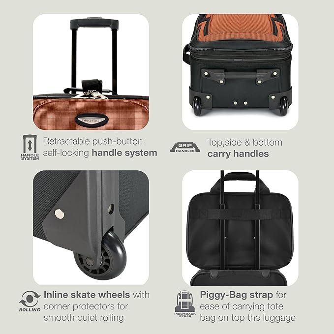 Travel Select Amsterdam Softside Expandable Luggage with Rolling Wheels, Red, 29-Inch Large