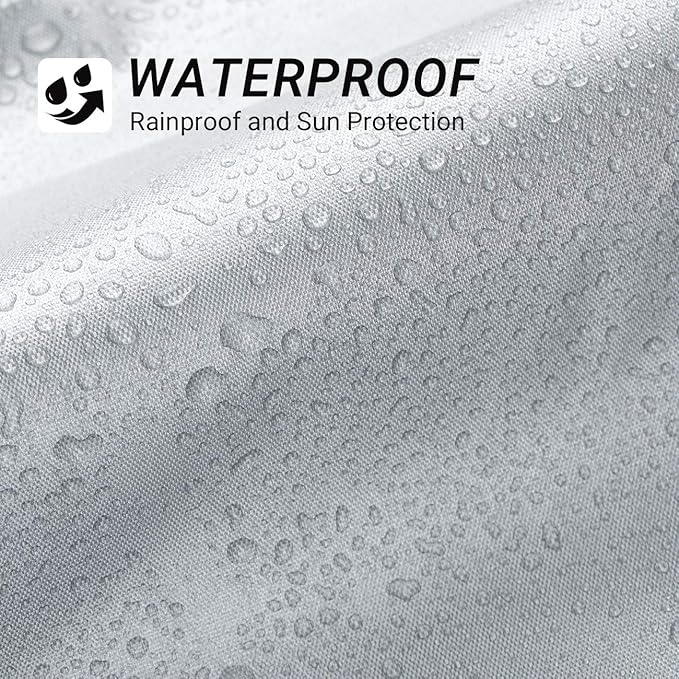 Favoto Bicycle Cover Waterproof Outdoor - Bike Cover for 2 Bikes Outdoor Storage Windproof UV Snow Proof with Lock Hole for Mountain Road City Bike Beach Cruiser Bike, Solid Silver