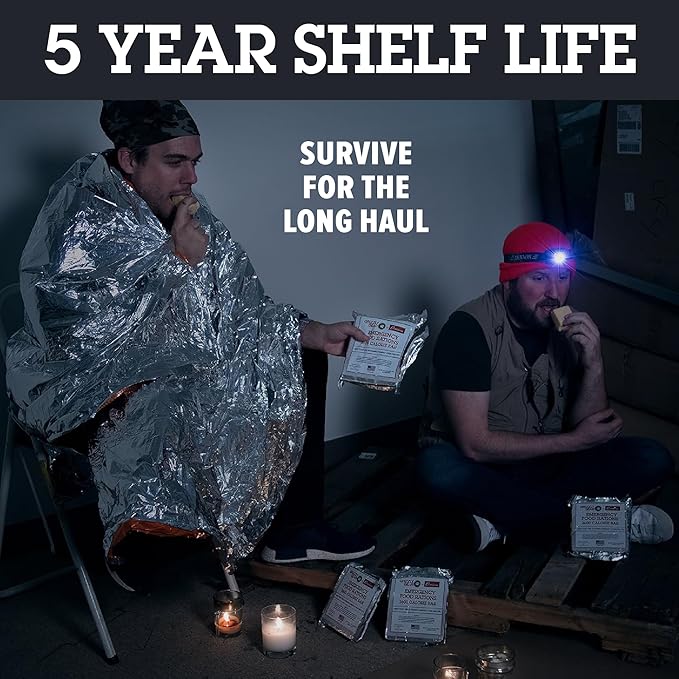 Emergency Food Rations- 3600 Calorie Bar (Vanilla Poundcake) - 3 Day, 72 Hour Ready To Eat Supply For Disaster, Hurricane, Flood Preparedness - Non Thirst Provoking - 5 Year Shelf Life