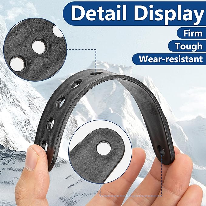 6 Pcs Snowboard Binding Tongue Hole Straps-6.1" x 1.1" Snowboard Binding Toe Slider Straps-Snowboard Ankle Ladder Strap Binding for Ski Strap-in Binding Replacement Accessories