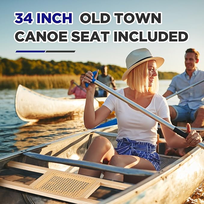 Yerliker 34 Inch Canoe Seat Cane Seat Outdoor Caned Canoe Seats for Kayak Boat