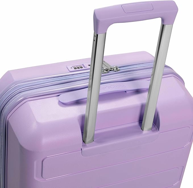 Traveler's Choice Pagosa Hardshell Expandable Luggage with Spinner Wheels, Lavender, 26-Inch Medium