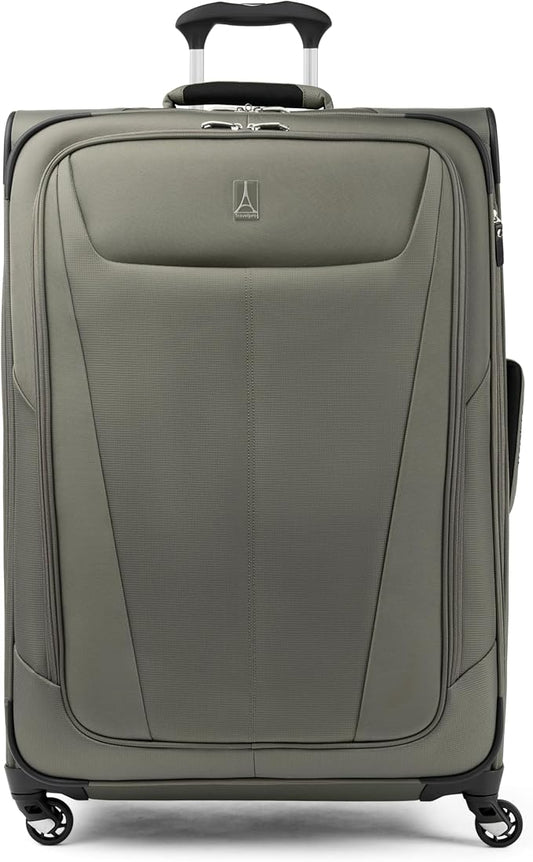 Travelpro Maxlite 5 ソフトサイド 拡張可能荷物 4輪スピナー付き 軽量スーツケース 男女兼用 スレートグリーン チェック済み-Lサイズ 29インチ