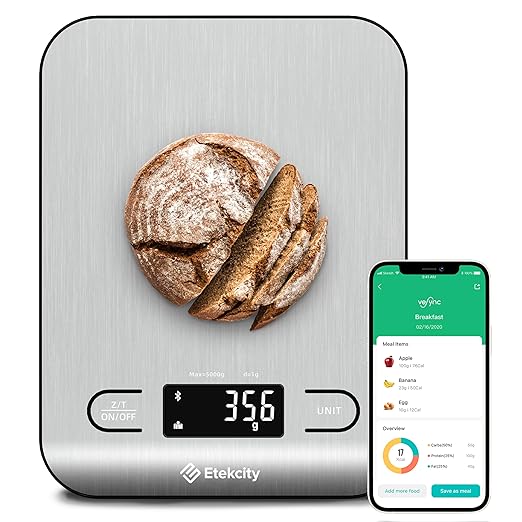 Etekcity デジタルクッキングスケール 料理はかり 食材/体重減量/ベーキング/調理/Keto/食事準備用 ステンレス製（大）