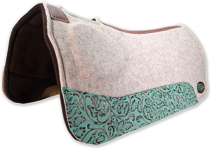 Southwestern Equine OrthoRide Made in USA Premium All Wool Build up, Saddle Pad Western, Classic Contour Saddle Pad, Ortho Pad Horse Saddle Pad, Saddle Blanket, 30x30 & 31x32