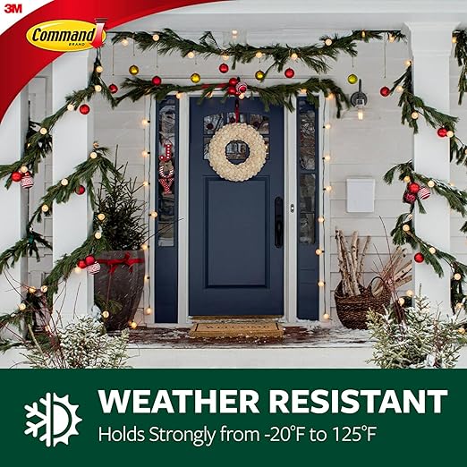 Command Outdoor Medium Clear Wall Hook, 5 Hooks and 6 Strips, Damage-Free Hanging Wall Hook for Hanging Outdoor Wall Decor with Weather Resistant Strips, Holds up to 2 lb