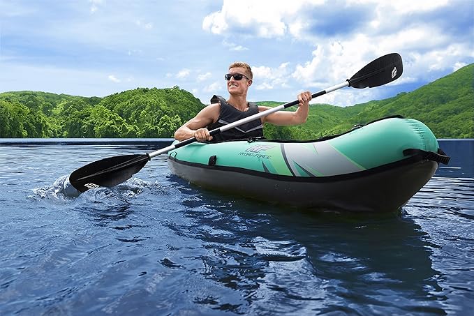 Bestway Hydro Force Inflatable Kayak Set | Includes Seat, Paddle, Hand Pump, Storage Carry Bag | Great for Adults, Kids and Families