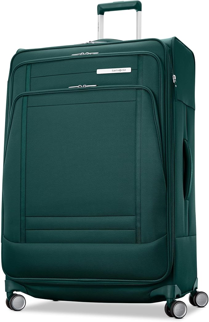 Samsonite UpLIFT 軽量 大型 ソフトサイド 拡張可能 スピナーホイール 荷物 - 航空会社承認済み ポリエステル製ソフトスーツケース 超軽量旅行用 - エメラルドグリーン