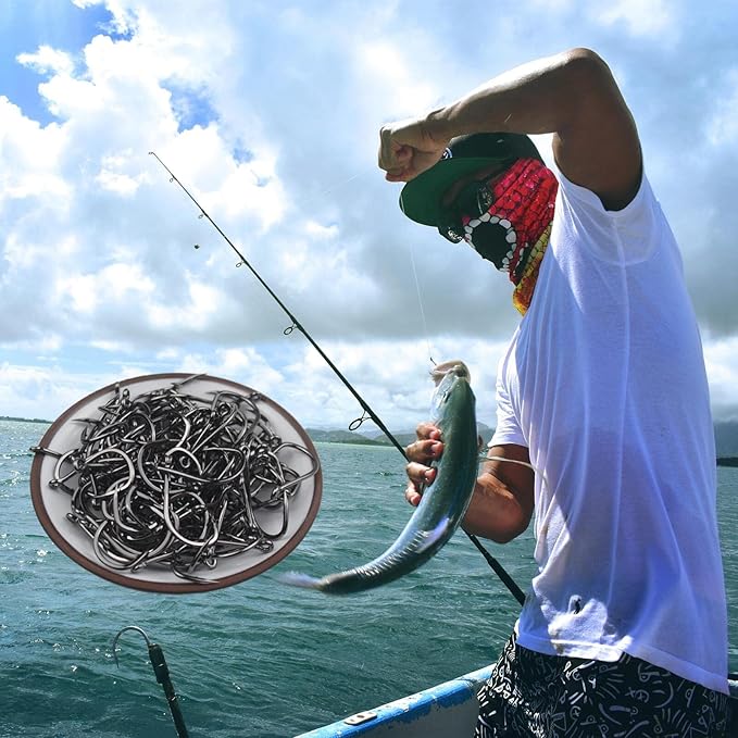 Fishing Hooks Freshwater Saltwater Fish Hooks Bulk Fishing Hooks Set Worm Catfish Hooks Fish Gear Equipment Supplies