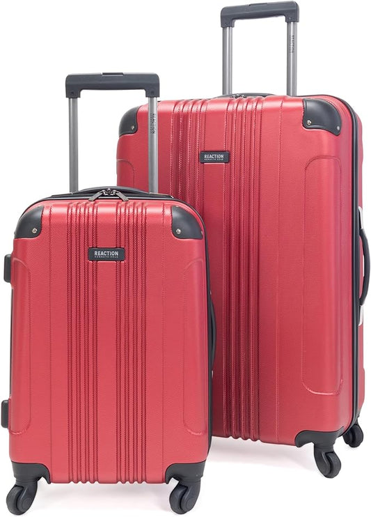 Kenneth Cole REACTION Out of Bounds Lightweight Hardshell 4-Wheel Spinner Luggage, Scarlet Red, 2-Piece Set (20" & 28")