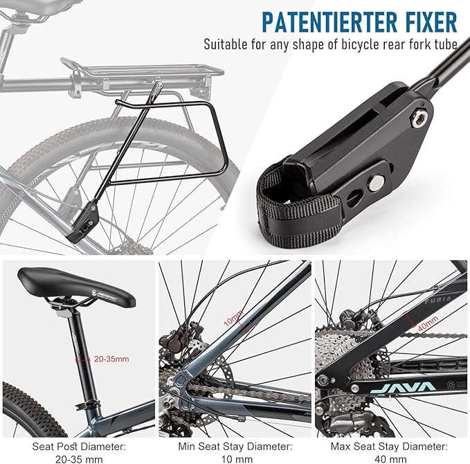 Rear Bike Rack - Bike Cargo Rack Quick Release Mount - Large Capacity Bicycle Pannier Rack 60lbs, Touring Carrier Rack fit 24”-29” and 700c