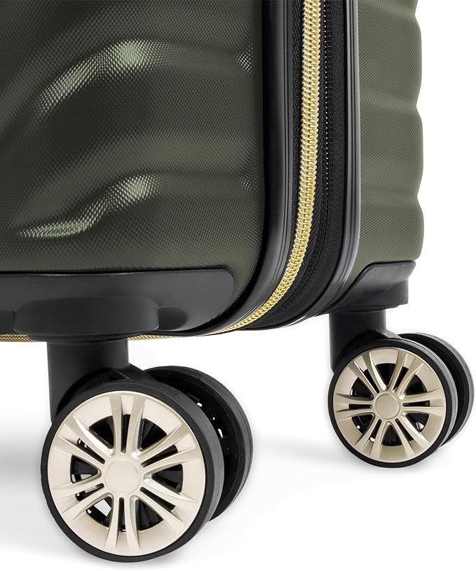 Kenneth Cole REACTION Madison Square Lightweight Hardside Chevron Expandable Spinner Luggage, Olive, 28-Inch Checked
