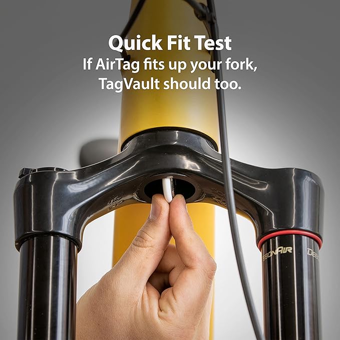Elevation Lab AirTag Mountain Bike - TagVault™ - The Hidden AirTag Fork Mount | for Tapered Head Tubes | Anti-Theft, Ultra-Secure