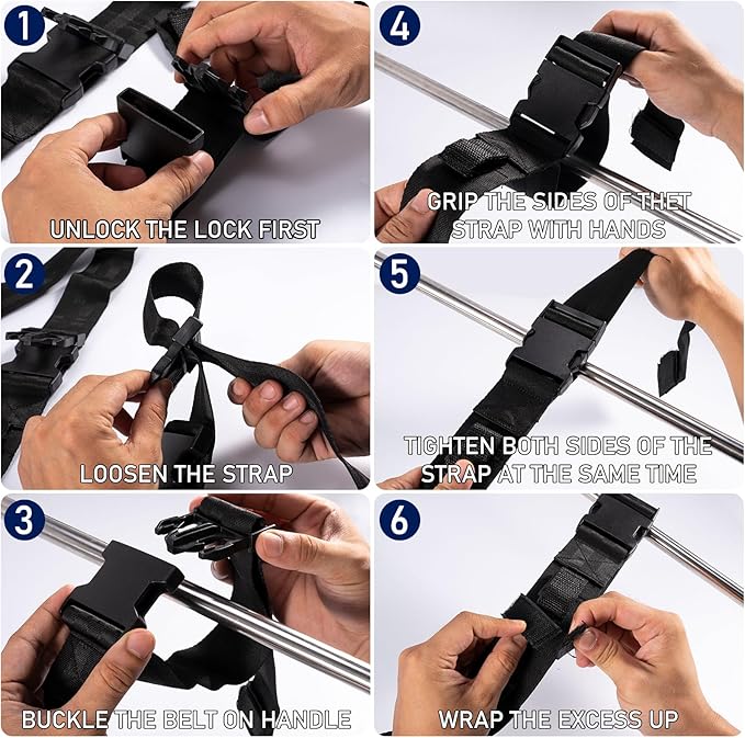 Dr.Fish Vehicle Fishing Pole Holder 7 Rod Capacity, Durable Nylon Adjustable, Buckle Holder Car Rod and Reel Roof Rack for Off-Road Vehicles, Pick Up, Full Size SUV