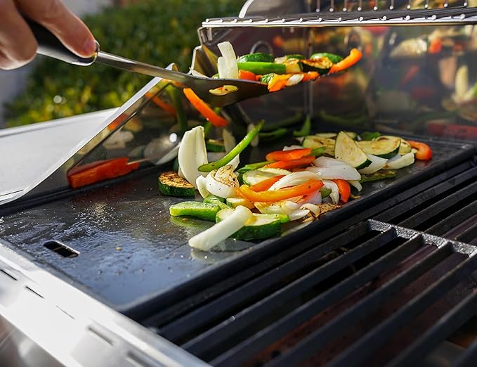 Monument Grills 4 Burner Propane Gas Grill, Stainless Steel Outdoor Patio Barbecue Grill with Cooking Plate, with Broil Zone Fast Heating, Knob Control, and Easy Cleanup, M410MBZ