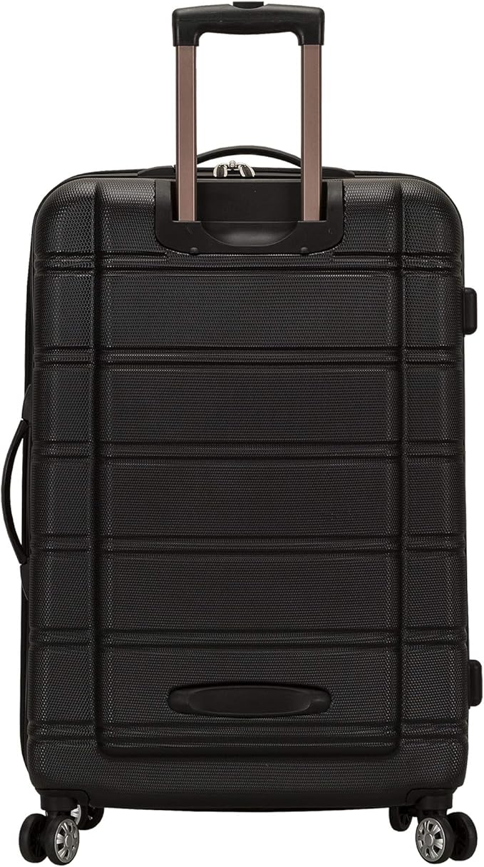 Rockland Melbourne Hardside Expandable Spinner Wheel Luggage, Black, 2 Piece (20"/28")
