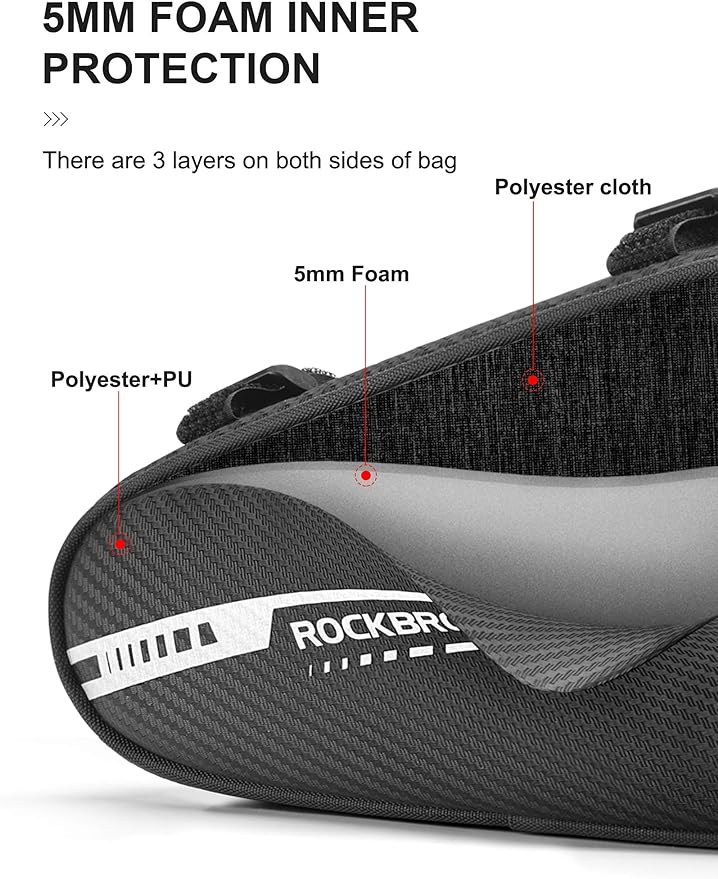 ROCKBROS Bike Bag Bicycle Frame Bag Bike Triangle Storage Bag Bike Accessories Pouch Cycling Pack for MTB Road Bicycle Accessories