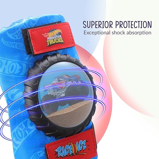 Hot Wheels Elbow and Knee Pads for Kids, Protective and Comfortable Outdoor Gear Set for Ages 3+ with Adjustable Velcro Straps, Shock Absorption, Bike Knee Pads for Boys and Girls