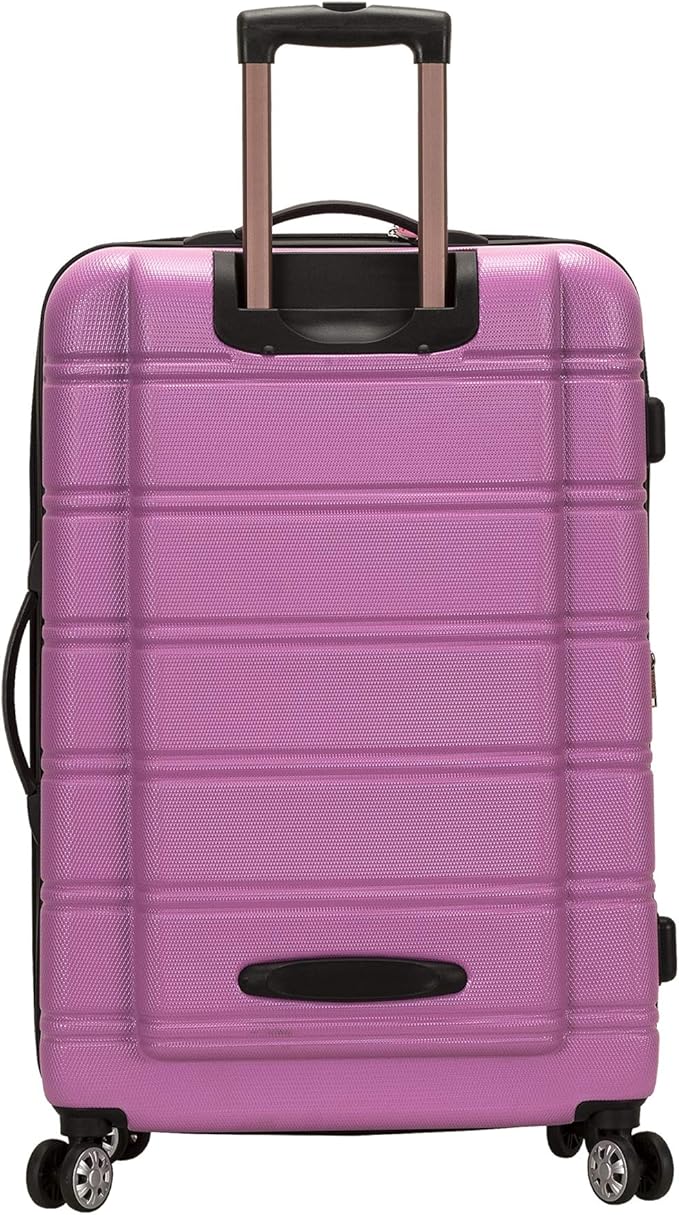 Rockland Melbourne Hardside Expandable Spinner Wheel Luggage, Pink, 2 Piece (20"/28")