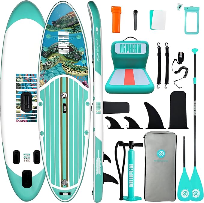 Niphean Inflatable Stand Up Paddle Board with SUP Accessories, Anti-Slip EVA Deck, 10’6’’ Inflatable Paddle Boards for Adults & Youth of All Skill Levels