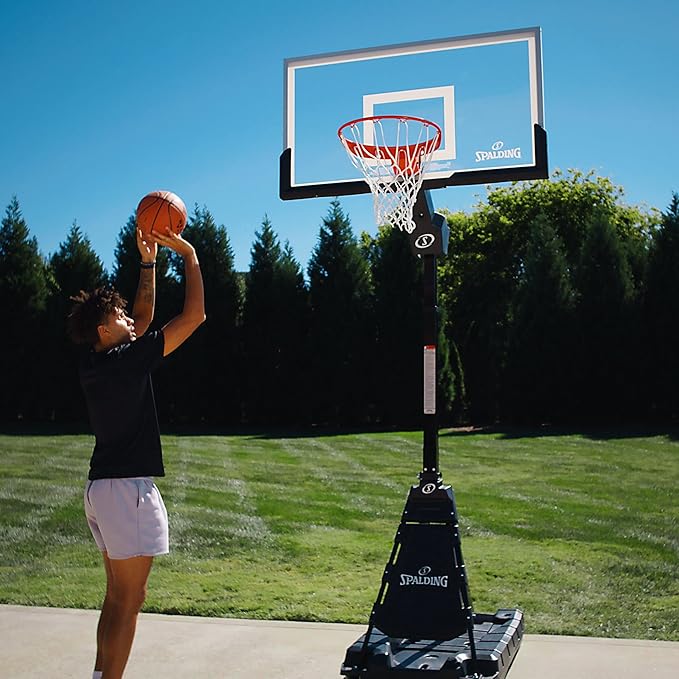 Spalding Momentous EZ Assembly Portable Adjustable Outdoor Basketball Hoop – Assembles in 30 Minutes or Less