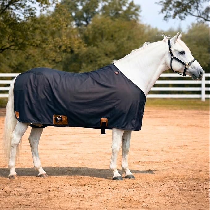 Nylon Horse 420D Stable Sheet | Breathable & Durable Horse Sheet | Keeps Coat Clean, Smooth & Shiny | Adjustable Fit Summer Sheet (60"– 86" Sizes)