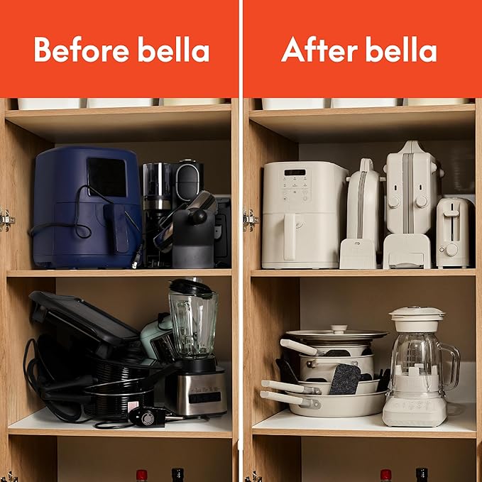 bella 2スライス スリムトースター、どんな場所にもフィットするキッチン用品、再加熱・取り消しボタン付き6段階焼き色調節、サワードウも焼ける10インチロングスロット、パン詰まり防止・自動電源オフ、900ワット、オートミール色
