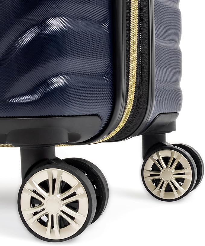 Kenneth Cole REACTION Madison Square Lightweight Hardside Chevron Expandable Spinner Luggage, Navy, 28-Inch Checked