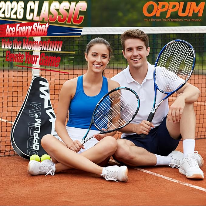 PRO-500 大人用テニスラケット 2本セット 初心者および中級者向け ストリング張り上げ済み キャリーバッグとボール2個付き 105平方インチ特大ヘッド 女性および男性向け 腕に優しい振動抑制機能