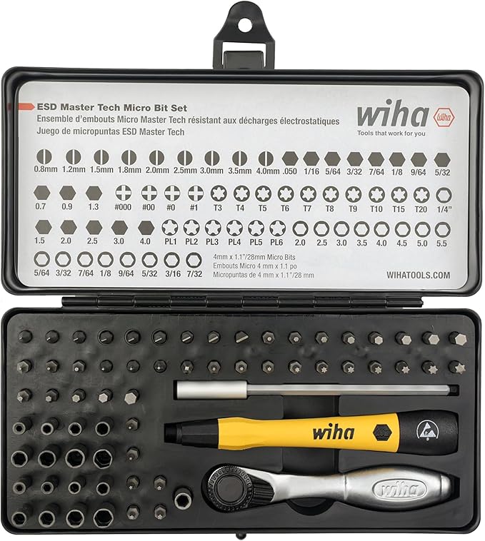 Wiha 75965 65個組 システム4 ESDセーフ マスタテクニシャン ラチェット・マイクロビットセット