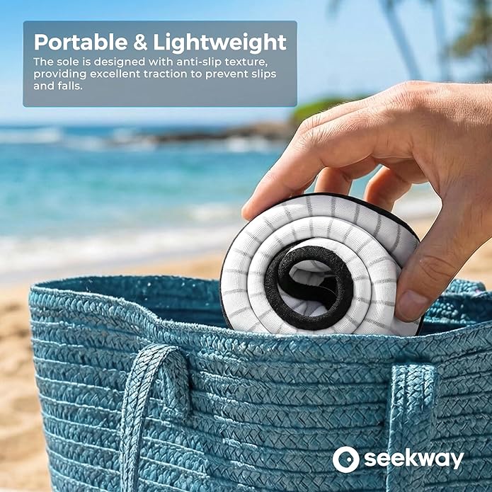 SEEKWAY Water Shoes Women Men Adult Quick-Dry Aqua Socks Barefoot Non Slip for Beach Swim River Pool Lake surf Black SK002(U)