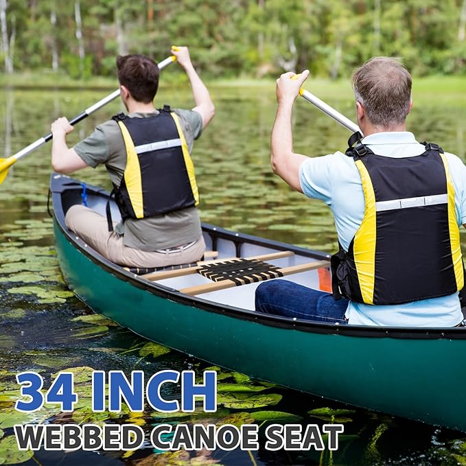 2 Pcs 34 Inch Canoe Webbed Seat Outdoor Caned Seat Replacement Canoe Hardware Accessories Weather-Resistant for Kayaking Boating Fishing Camping